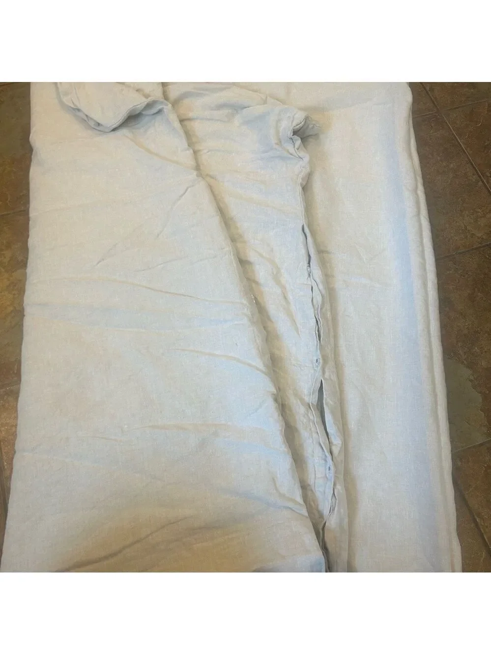 Pottery Barn Duvet Cover 100% Linen Oatmeal Brown Minimalist Queen